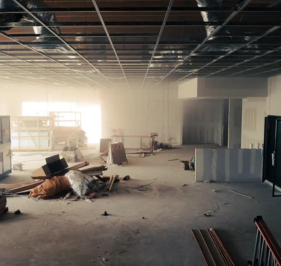 The same kind of space during strip-out, before fit-out