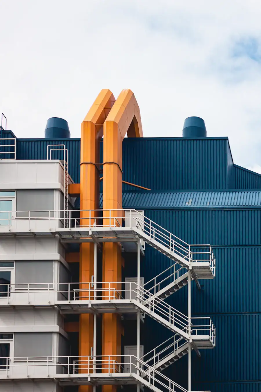 Industrial facility exterior with plant equipment